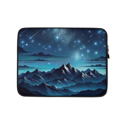 Alpen unter Sternenhimmel mit glitzernden Sternen und Meteoren - Laptophülle berge xxx yyy zzz 13″
