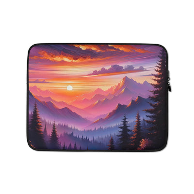 Ölgemälde der Alpenlandschaft im ätherischen Sonnenuntergang, himmlische Farbtöne - Laptophülle berge xxx yyy zzz 13″