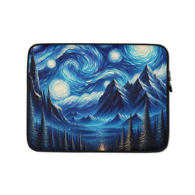 Sternennacht-Stil Ölgemälde der Alpen, himmlische Wirbelmuster - Laptophülle berge xxx yyy zzz 13″