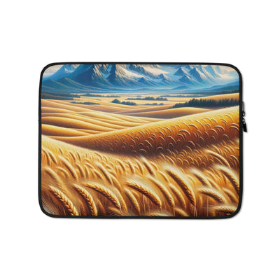 Ölgemälde eines weiten bayerischen Weizenfeldes, golden im Wind (TR) - Laptophülle xxx yyy zzz 13″