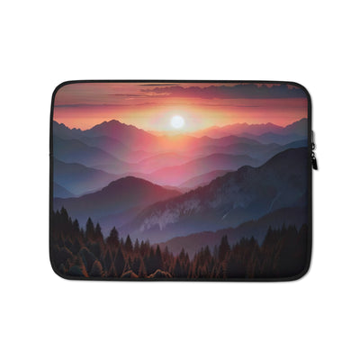 Foto der Alpenwildnis beim Sonnenuntergang, Himmel in warmen Orange-Tönen - Laptophülle berge xxx yyy zzz 13″