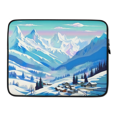 Berge und Schnee - Landschaft - Laptophülle ski xxx 15″