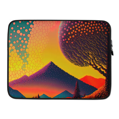Berge und warme Farben - Punktkunst - Laptophülle berge xxx 15″