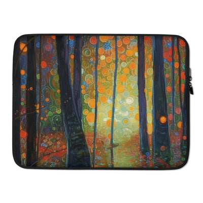 Wald voller Bäume - Herbstliche Stimmung - Malerei - Laptophülle camping xxx 15″