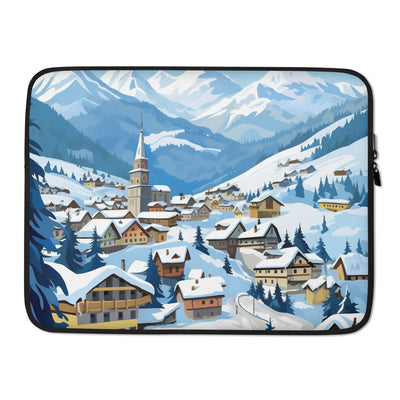 Kitzbühl - Berge und Schnee - Landschaftsmalerei - Laptophülle ski xxx 15″