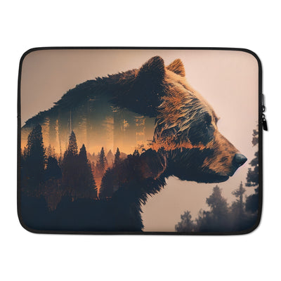 Bär und Bäume Illustration - Laptophülle camping xxx 15″