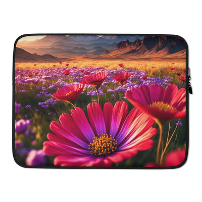 Wünderschöne Blumen und Berge im Hintergrund - Laptophülle berge xxx 15″