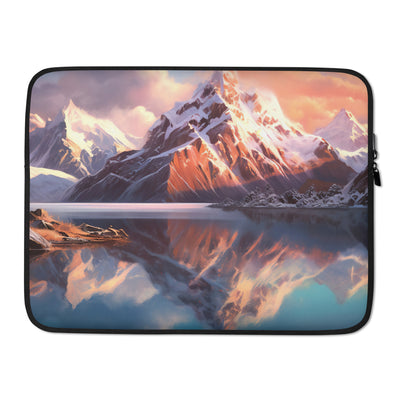 Berg und Bergsee - Landschaftsmalerei - Laptophülle berge xxx 15″