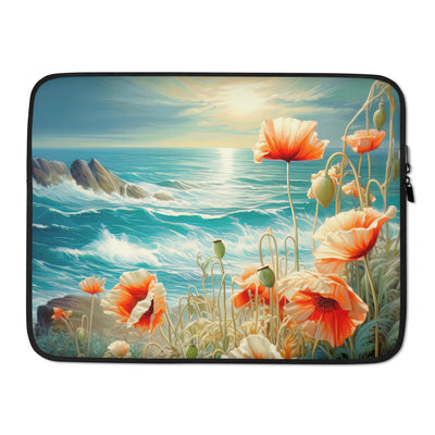 Blumen, Meer und Sonne - Malerei - Laptophülle camping xxx 15″