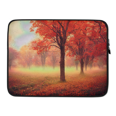Wald im Herbst - Rote Herbstblätter - Laptophülle camping xxx 15″