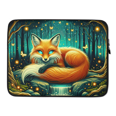 Bezaubernder Fuchs auf erleuchteter mystischer Waldlichtung - Laptophülle camping xxx yyy zzz 15″
