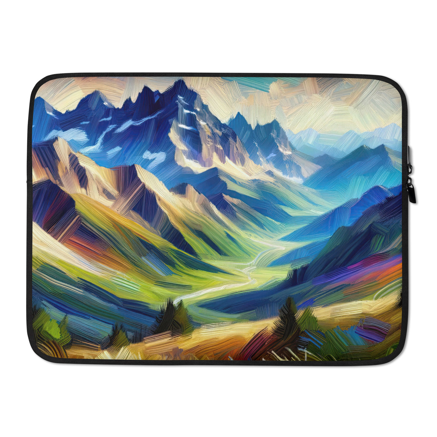 Impressionistische Alpen, lebendige Farbtupfer und Lichteffekte - Laptophülle berge xxx yyy zzz 15″