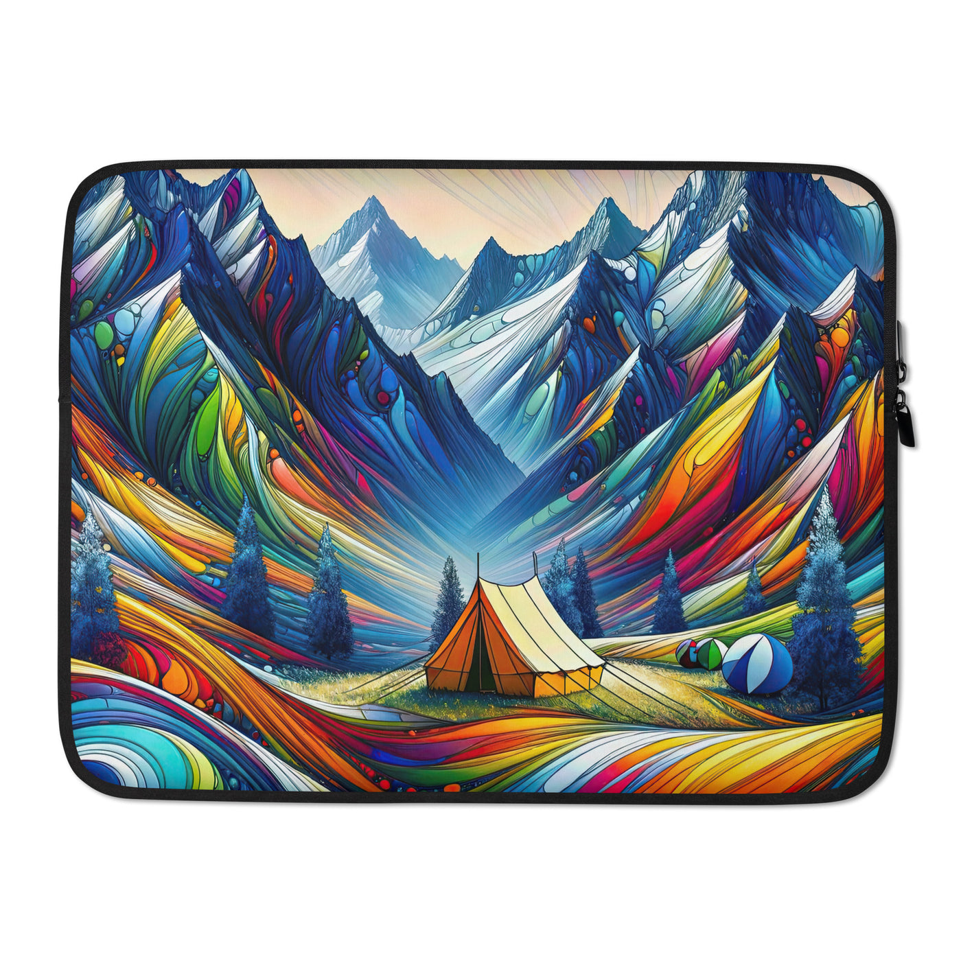 Surreale Alpen in abstrakten Farben, dynamische Formen der Landschaft - Laptophülle camping xxx yyy zzz 15″