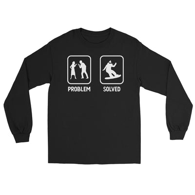 Problem_Solved_-_Frau_Snowboarding_-_ - Men's Long Sleeve Shirt | Gildan 2400 snowboarden xxx yyy zzz Black
