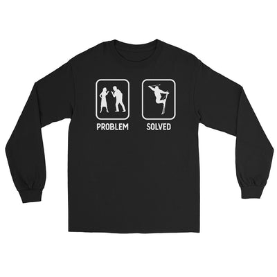Problem Solved - Mann Skifahren - - Men's Long Sleeve Shirt | Gildan 2400 klettern ski xxx yyy zzz Black