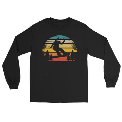 Retro_Sonne_und_Snowboarding_-_(SN) - Men's Long Sleeve Shirt | Gildan 2400 xxx yyy zzz Black