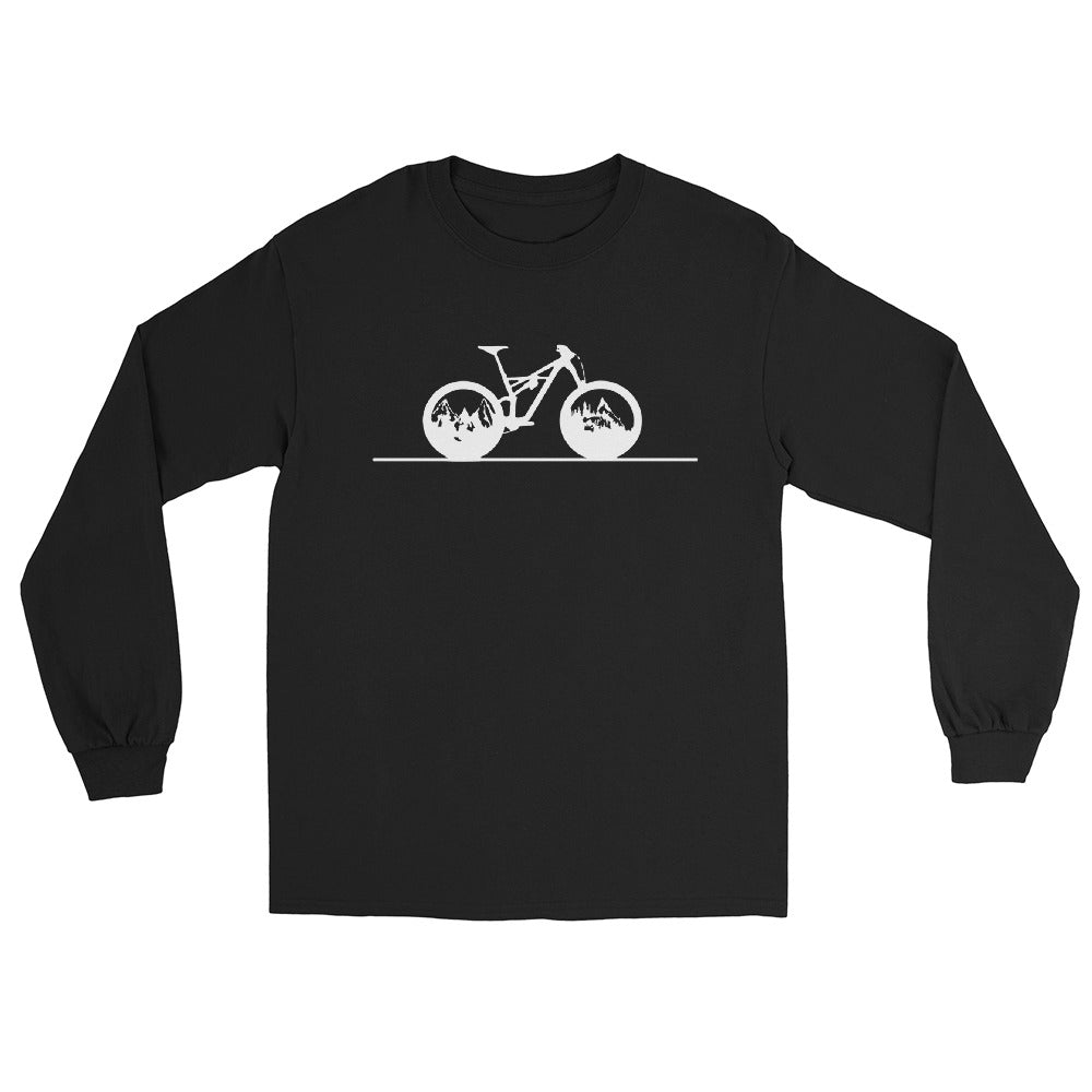 Gerade Linie - Berge - Radfahren - - Herren Longsleeve fahrrad xxx yyy zzz Black