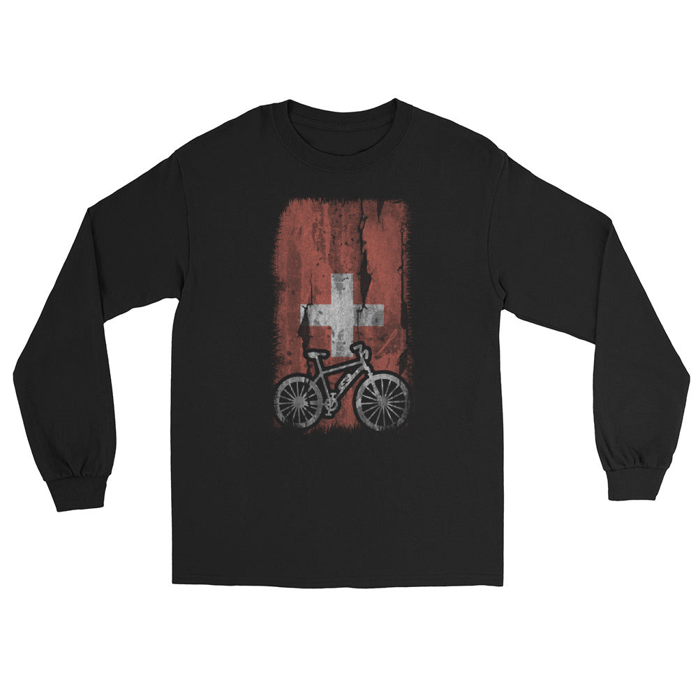 Schweizer Flagge und Ebike - Herren Longsleeve e-bike xxx yyy zzz Black