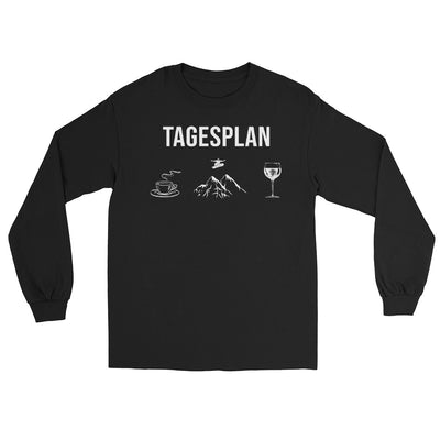 Tagesplan Kaffee, Snowboarden und Wein - Herren Longsleeve snowboarden xxx yyy zzz Black