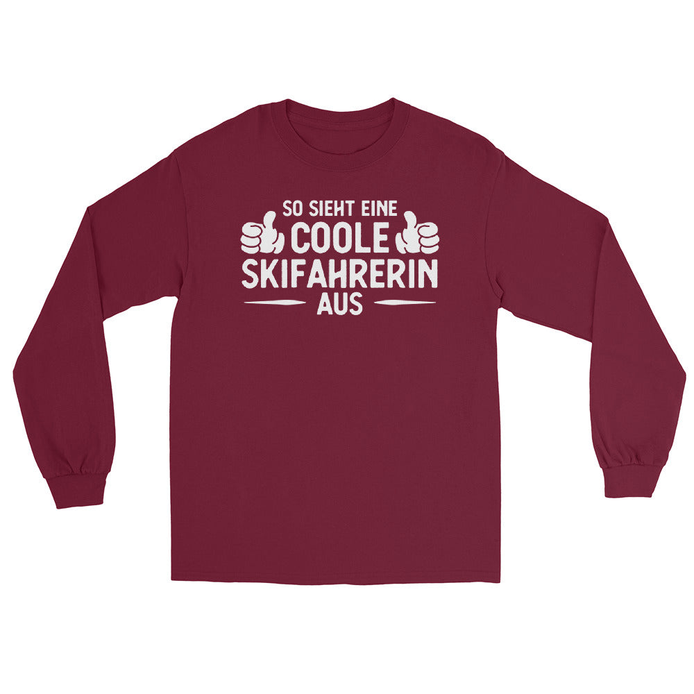 So Sieht Eine Coole Skifahrerin Aus - Herren Longsleeve klettern ski xxx yyy zzz Maroon