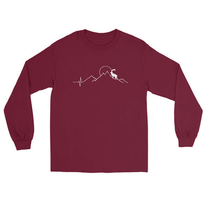 Steinbock und Berg - Herren Longsleeve berge wandern xxx yyy zzz Maroon