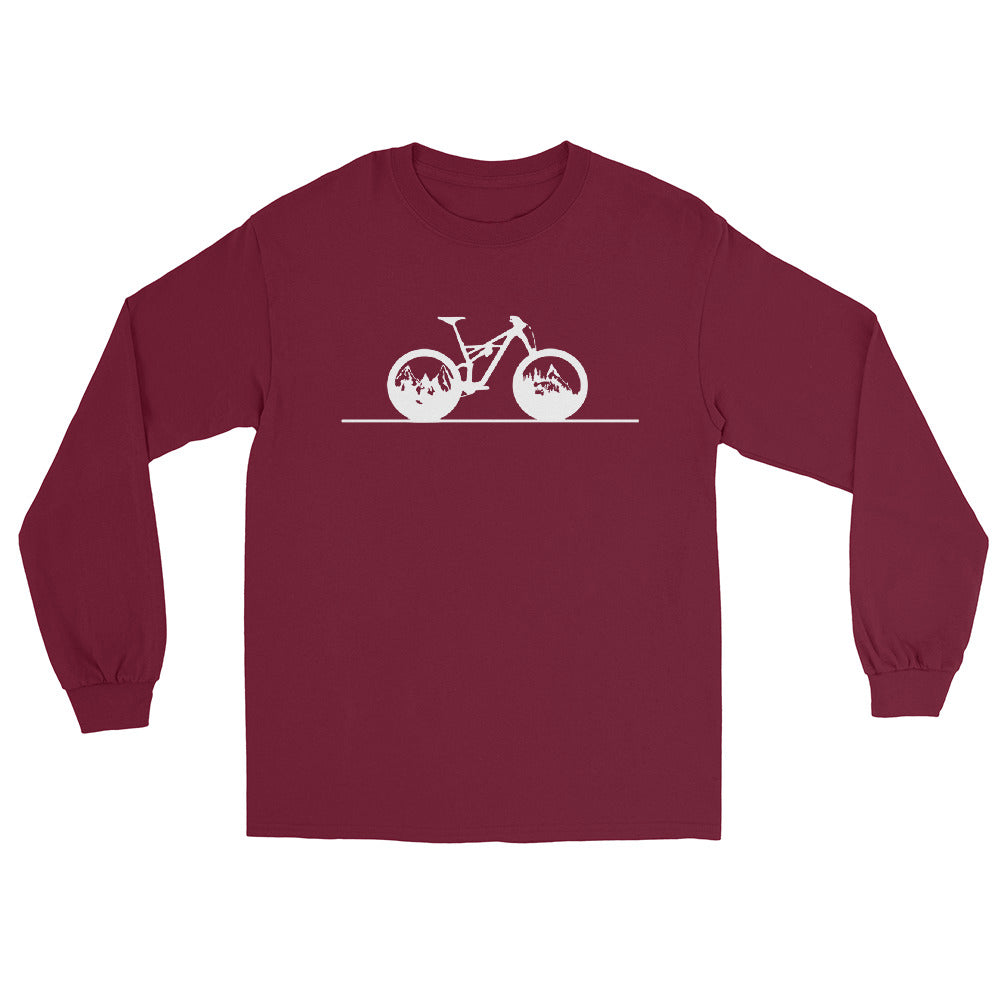 Gerade_Linie_-_Berge_-_Radfahren_-_(F)_(2) - Herren Longsleeve xxx yyy zzz Maroon