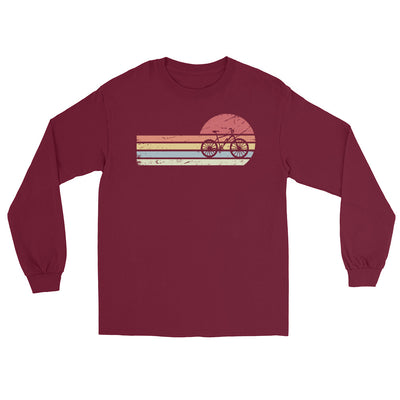 Sonne und Retro Linies - E-Bike - Herren Longsleeve e-bike xxx yyy zzz Maroon