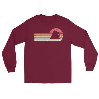 Sonne und Retro Linies - Frau Klettern - - Herren Longsleeve klettern xxx yyy zzz Maroon