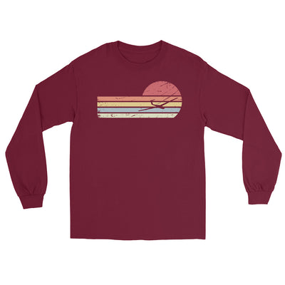 Sonne und Retro Linies - Segelflugzeug - Herren Longsleeve berge xxx yyy zzz Maroon