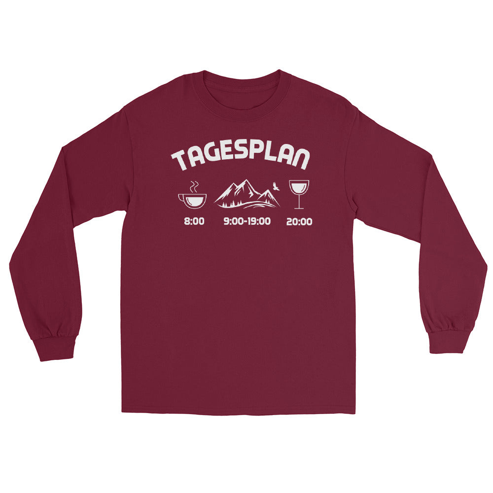 Tagesplan - Herren Longsleeve berge xxx yyy zzz Maroon