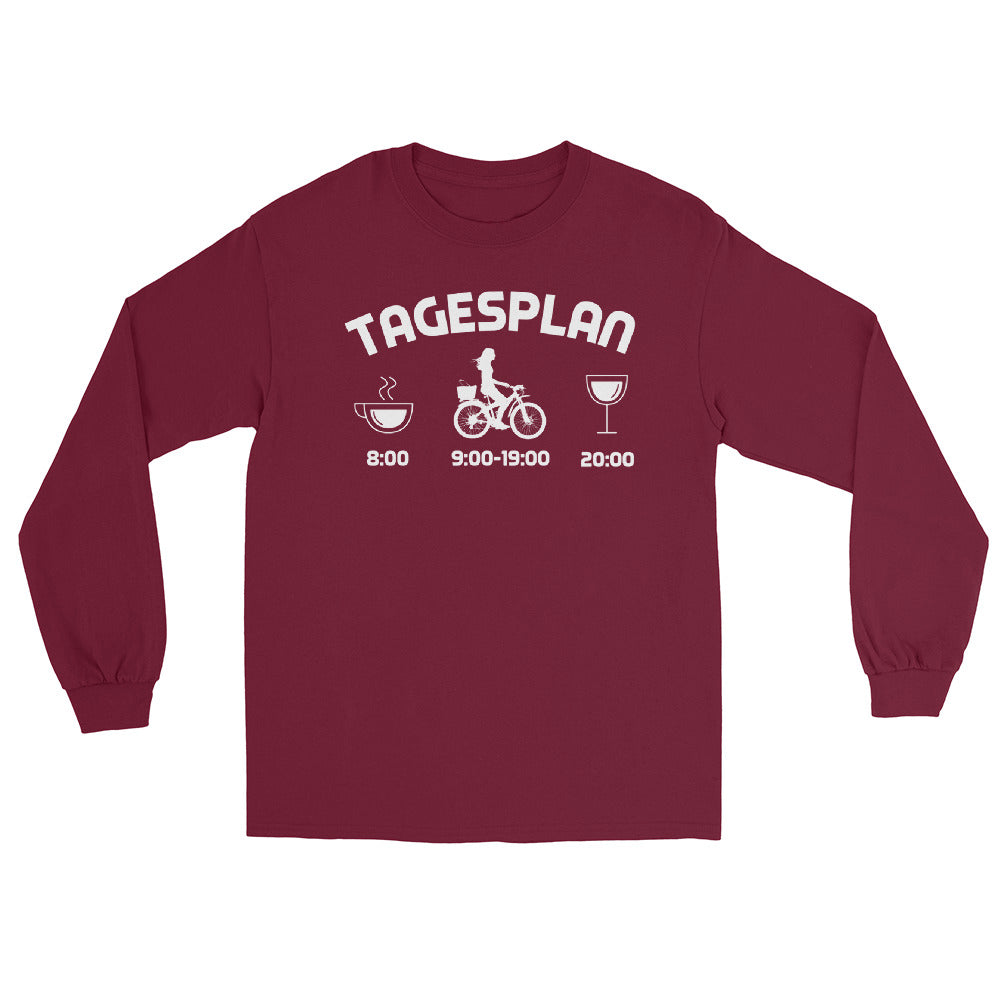 Tagesplan - Herren Longsleeve fahrrad xxx yyy zzz Maroon