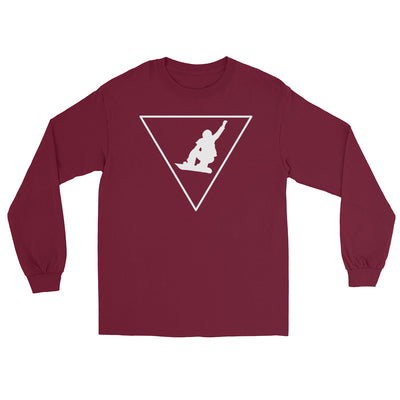 Dreieck und Snowboarding - Herren Longsleeve snowboarden xxx yyy zzz Maroon