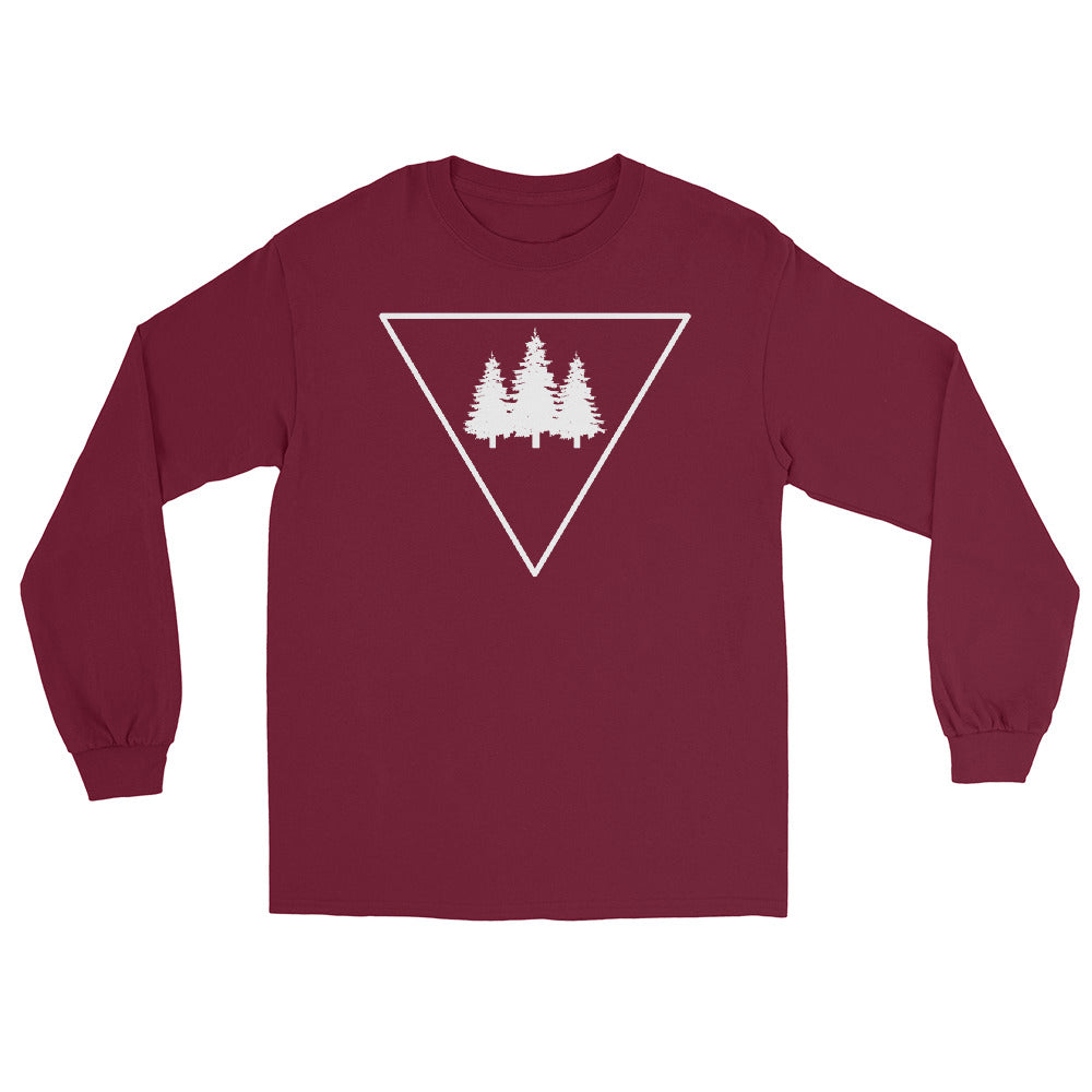 Dreieck und Bäume - Herren Longsleeve camping xxx yyy zzz Maroon