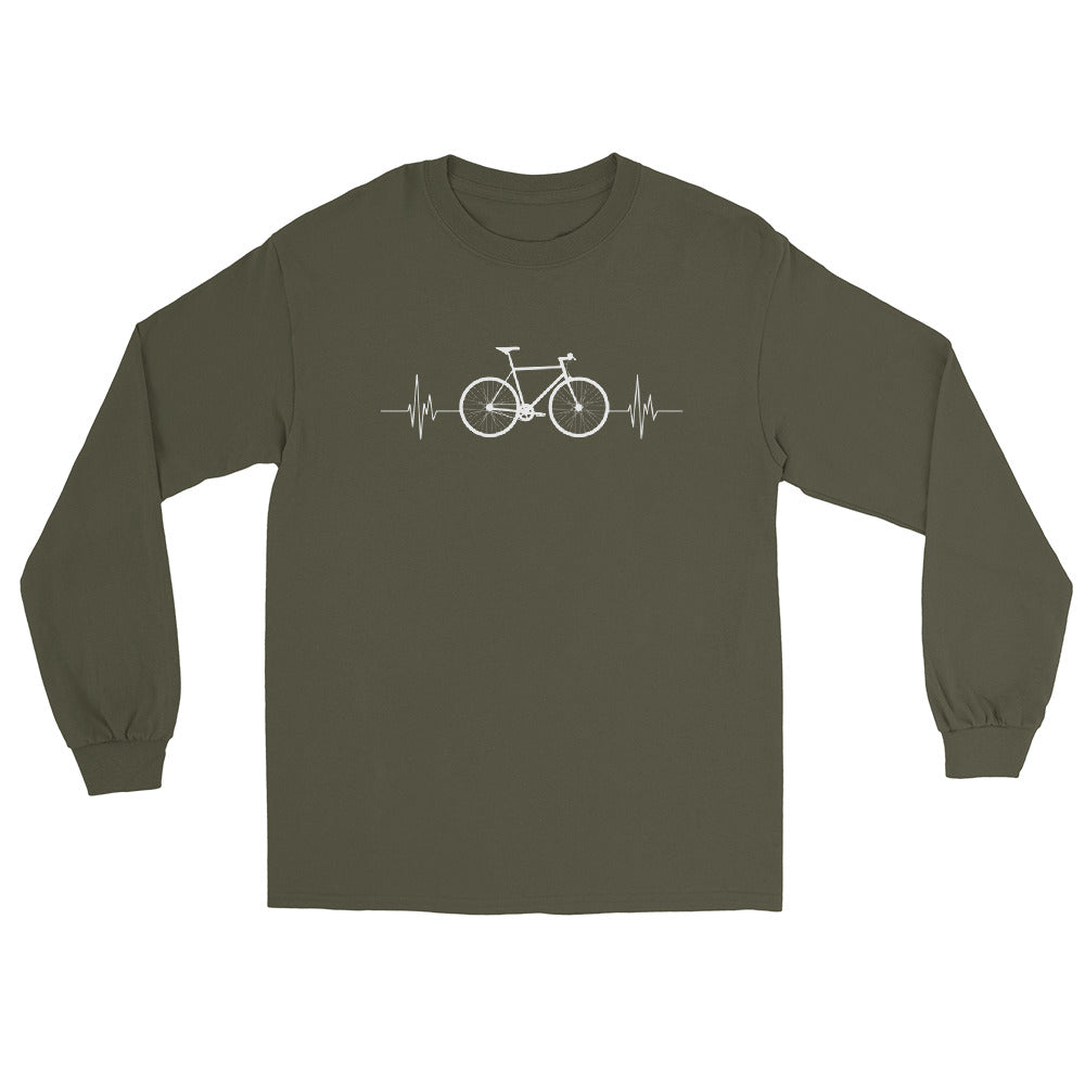 Fahrrad Herzschlag - Herren Longsleeve fahrrad mountainbike Military Green