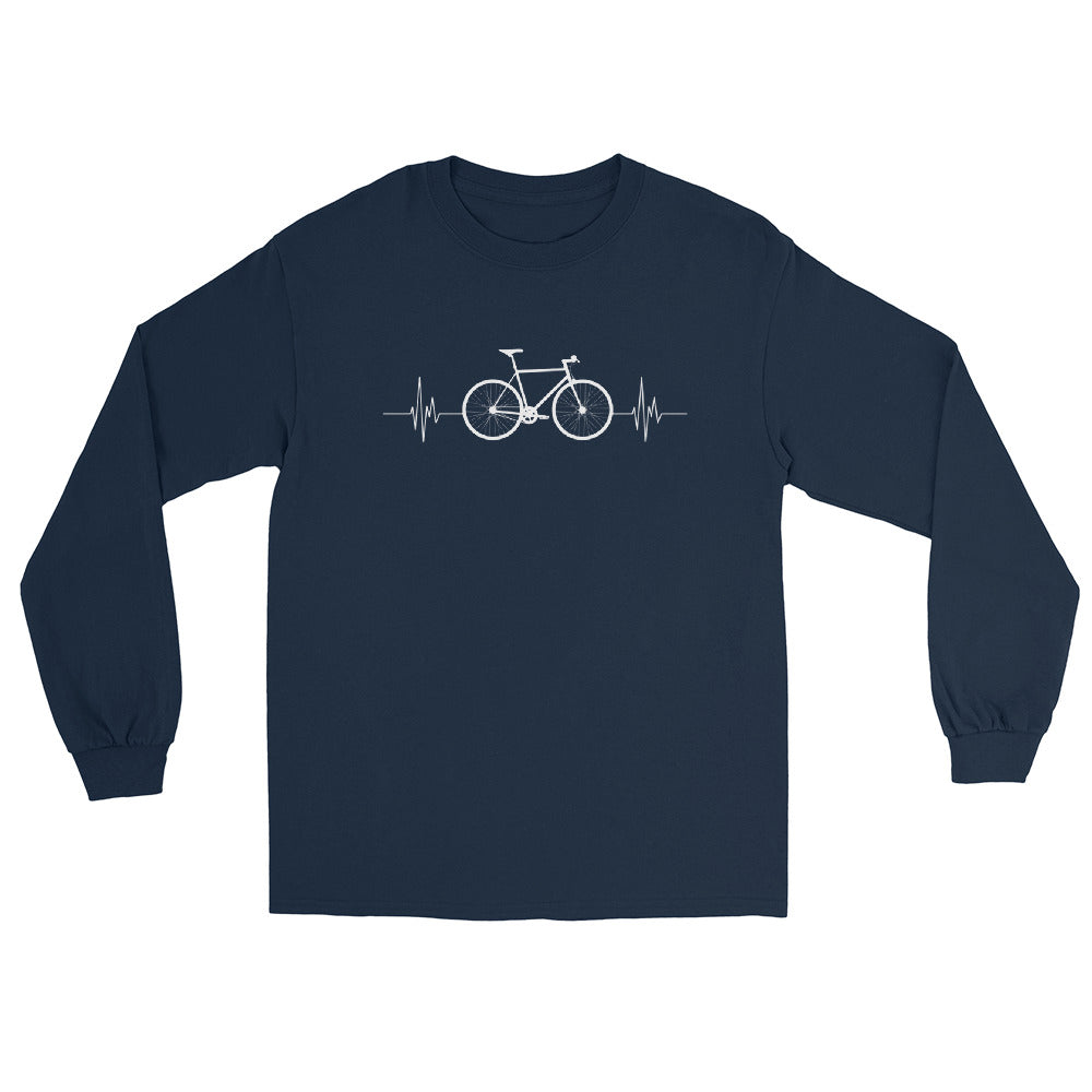 Fahrrad Herzschlag - Herren Longsleeve fahrrad mountainbike Navy