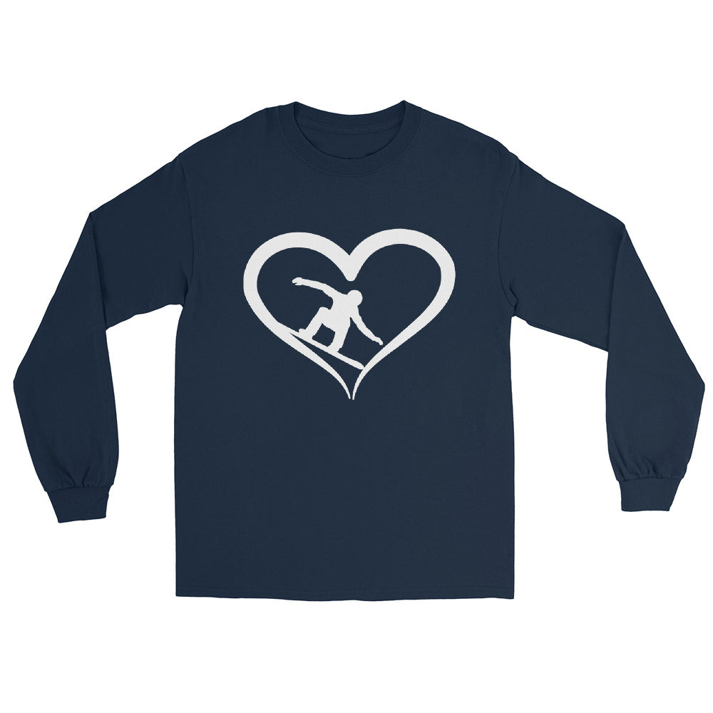 Snowboarder und Herz - Herren Longsleeve snowboarden xxx yyy zzz Navy