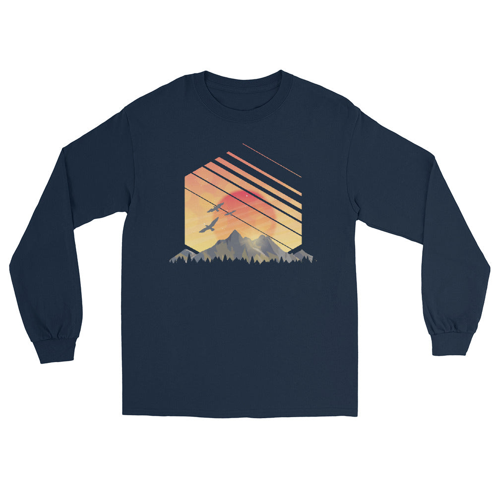 Sonnenaufgang Alpen - Herren Longsleeve berge xxx yyy zzz Navy