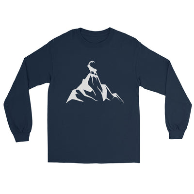 Steinbock am Berg - Herren Longsleeve berge wandern xxx yyy zzz Navy