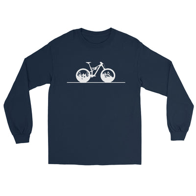 Gerade Linie - Berge - Radfahren - - Herren Longsleeve fahrrad xxx yyy zzz Navy