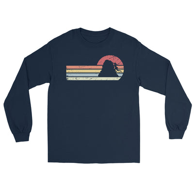 Sonne und Retro Linies - Frau Klettern - - Herren Longsleeve klettern xxx yyy zzz Navy