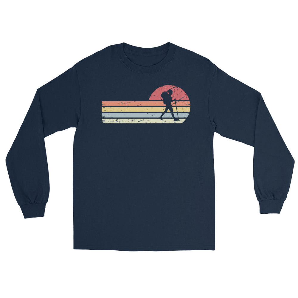 Sonne und Retro Linies - Frau Wandern - Herren Longsleeve wandern xxx yyy zzz Navy