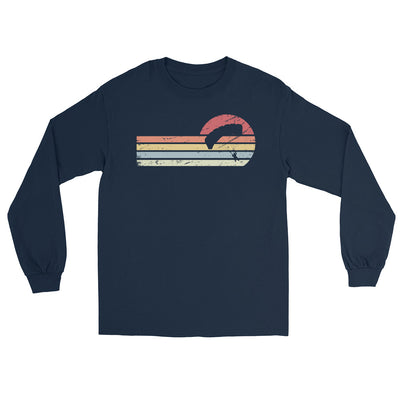 Sonne und Retro Linies - Paragleiten - Herren Longsleeve berge xxx yyy zzz Navy