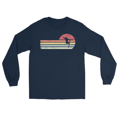 Sonne und Retro Linies - Skifahren - Herren Longsleeve klettern ski xxx yyy zzz Navy