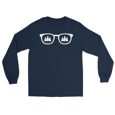 Sonnenbrille und Bäume - Herren Longsleeve camping xxx yyy zzz Navy