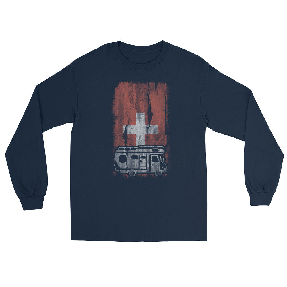 Schweizer Flagge und Camping - Herren Longsleeve camping xxx yyy zzz Navy