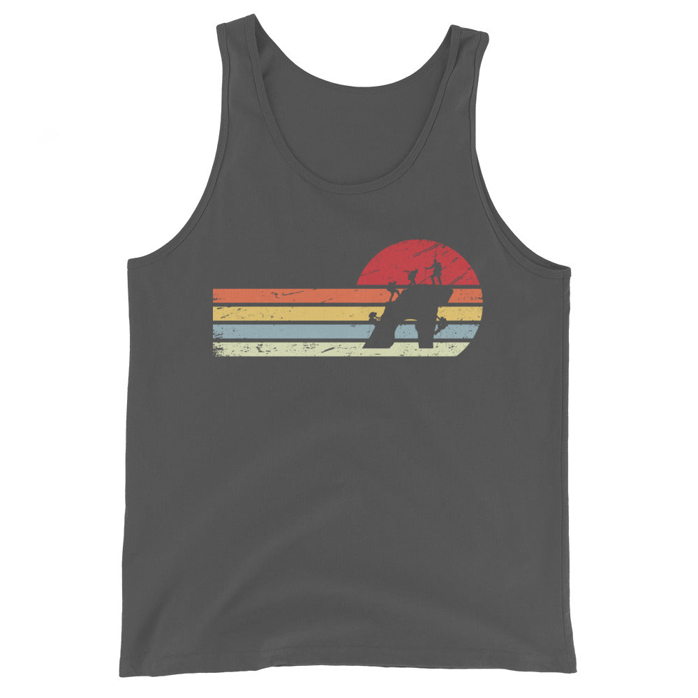 Sonne und Retro Linies - Klettern - Herren Tanktop klettern xxx yyy zzz Asphalt