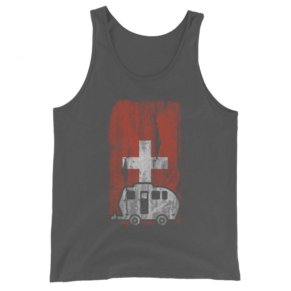 Schweizer Flagge 2 und Camping - Herren Tanktop camping xxx yyy zzz Asphalt