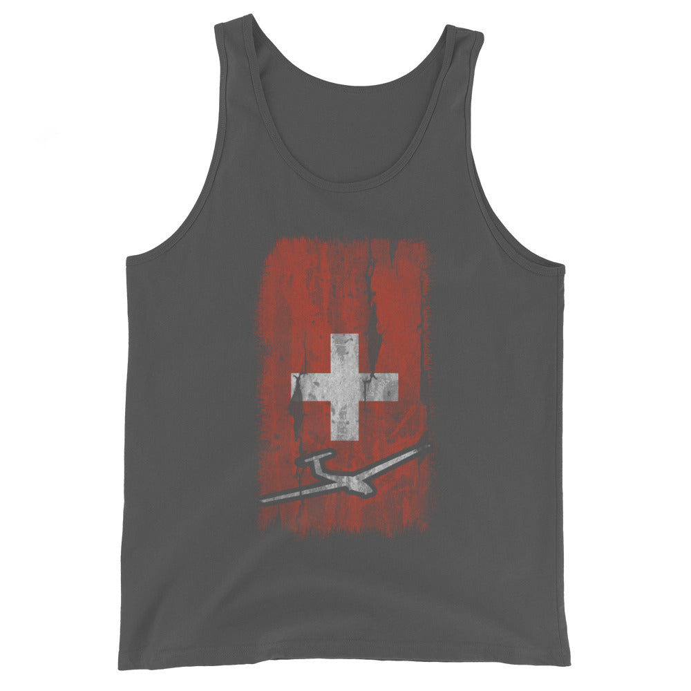 Schweizer Flagge und Segelflugzeug - Herren Tanktop berge xxx yyy zzz Asphalt