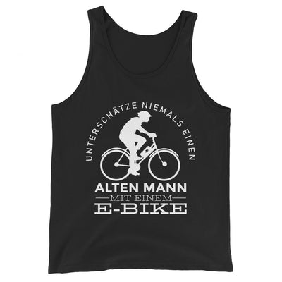 Alter Mann mit einem E-Bike - Herren Tanktop e-bike Schwarz