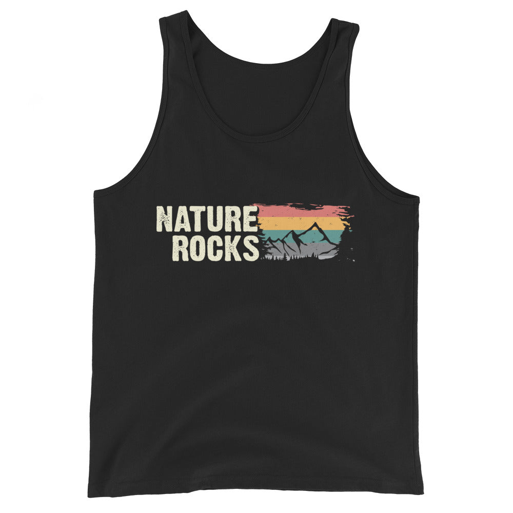 Nature Rocks - Herren Tanktop berge camping wandern Schwarz